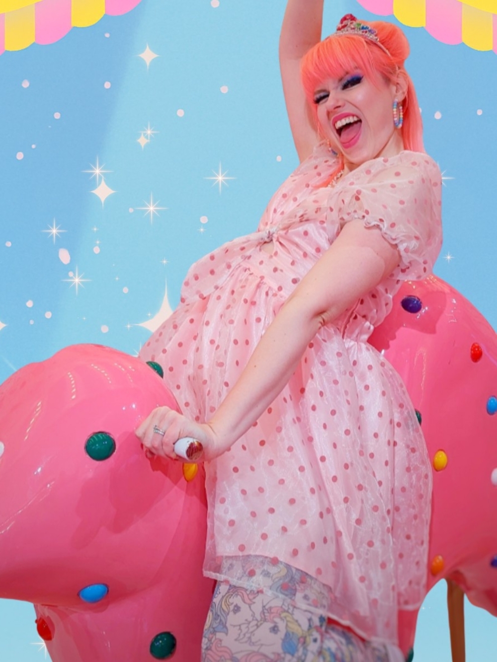 Pink Polka Dot Party Dress - Brand: My. Violet